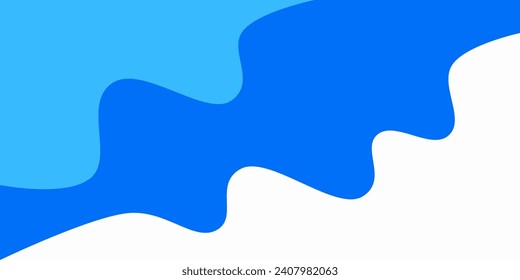 Blue wave, water wave, lines, blue sky background. Vector texture design poster banner abstract blue wallpaper background.