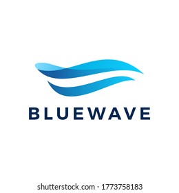 blue wave water ocean logo vector icon illustration