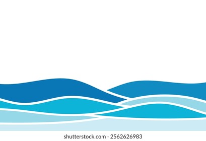 blue wave water sea background design template