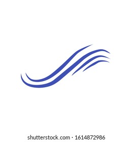 blue wave or water splash logo vector illustration. flat design.