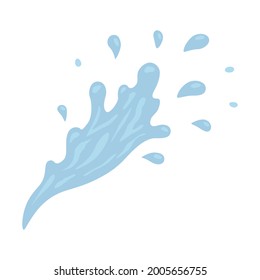 Blue wave and water spray, wavy symbols of nature in vector illustrations of movement