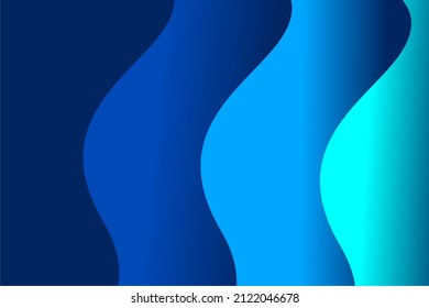 Blue wave water vector abstract background flat design style