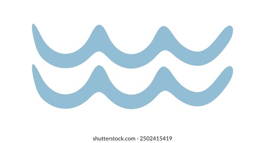 A blue wave with a white background. The wave is drawn in a wavy line. The blue color of the wave gives a sense of calmness and tranquility
