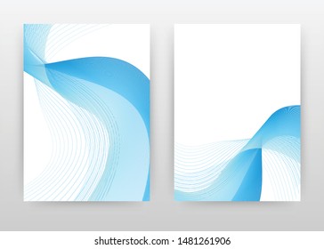Diseño de líneas onduladas azules para el informe anual, folleto, volante, afiche. Ilustración vectorial de líneas de onda abstracta azul para volante, volante, afiche. Plantilla de folleto de resumen A4.