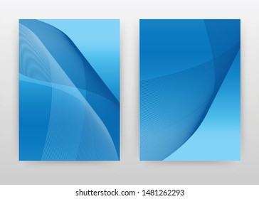Blue waved lines design for annual report, brochure, flyer, poster. Blue waved lines background vector illustration for flyer, leaflet, poster. Abstract A4 brochure template.