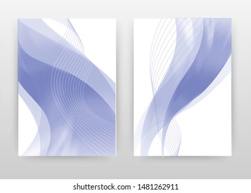 Blue waved lines on white design for annual report, brochure, flyer, poster. Blue waved shape and lines background vector illustration flyer, leaflet, poster. Business abstract A4 brochure template.