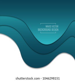 Blue waved vector on white background design.