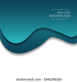 Blue waved vector on white background design.