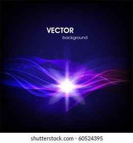 Blue waveform vector background