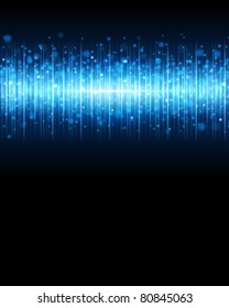 Blue waveform vector background. Eps 10.