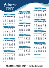 blue waves 2022 calendar planner printable