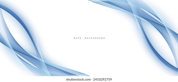Blue waves abstract background, modern design, vector illustration
