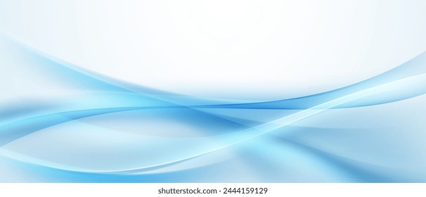 Blue waves abstract background, modern design, vector illustration