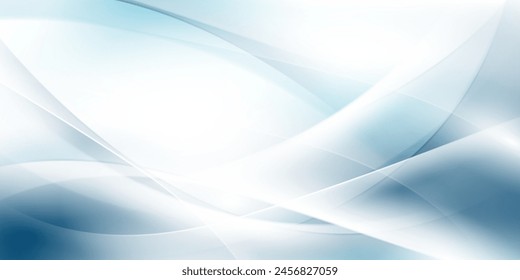 Blue waves abstract background, modern design, vector illustration