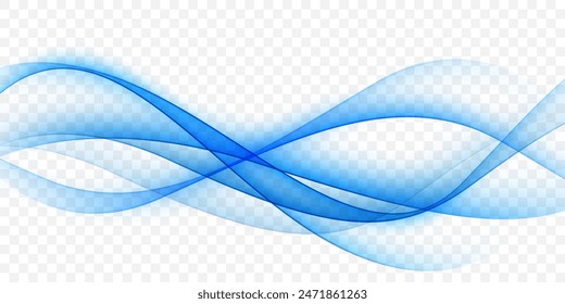 Blue waves abstract background, modern design, vector illustration