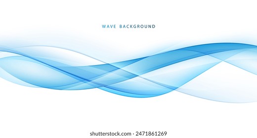 Blue waves abstract background, modern design, vector illustration