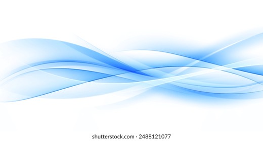 Fondo abstracto de las ondas azules, diseño moderno, Ilustración vectorial