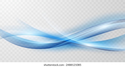 Blue waves abstract background, modern design, vector illustration