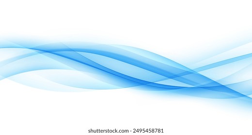 Blue waves abstract background, modern design, vector illustration