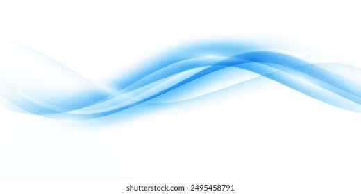 Blue waves abstract background, modern design, vector illustration