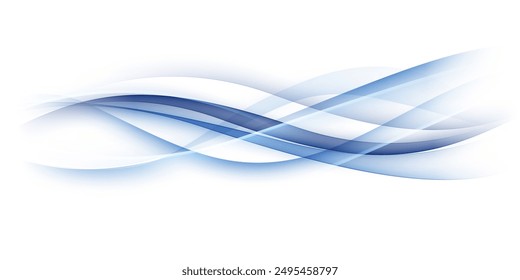 Blue waves abstract background, modern design, vector illustration