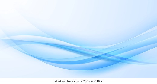 Blue waves abstract background, modern design, vector illustration