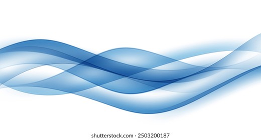 Blue waves abstract background, modern design, vector illustration
