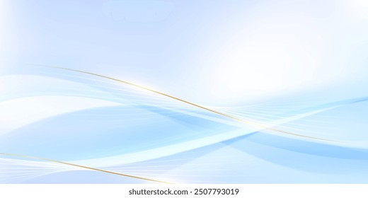 Blue waves abstract background, modern design, vector illustration