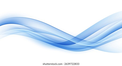 Blue waves abstract background, modern design, vector illustration