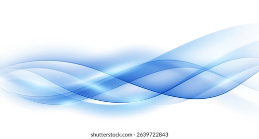 Blue waves abstract background, modern design, vector illustration