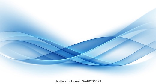 Fundo abstrato ondas azuis, design moderno, ilustração vetorial