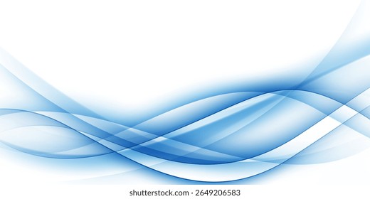 Fundo abstrato ondas azuis, design moderno, ilustração vetorial