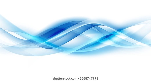 Fundo abstrato ondas azuis, design moderno, ilustração vetorial