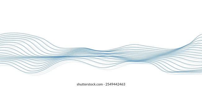 Blue waves abstract business background. Technology wavy lines