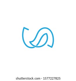 blue waves abstract flow lines design symbol vector