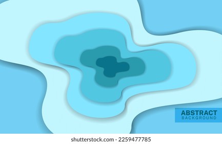 Banner, volante, presentaciones de diseño de plantilla de diseño de fondo de papel abstracto con ondas azules. ilustración vectorial