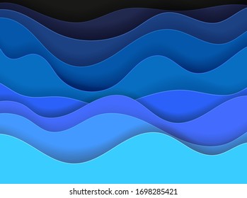 Blue waves abstract vector background 