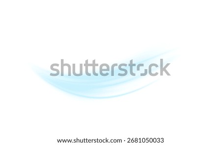 Blue waves of air, dynamic flow and fresh wind PNG, transparent ventilation and filtration effect, modern purification design, concept of speed and technology.