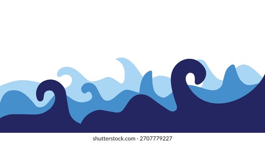 fundo de ondas azuis abstrato oceano papel de parede vetor mínimo ilustração pano de fundo design