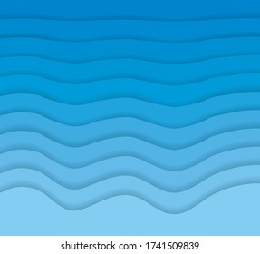 Blue waves background, Abstract texture art and wallpaper theme Vector illustration