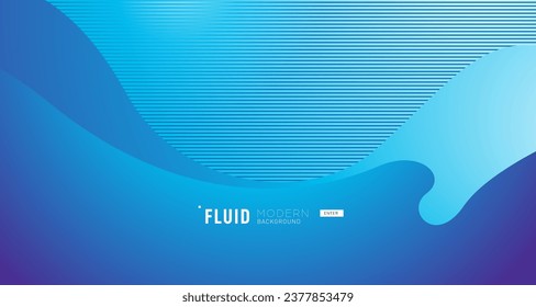 Blue waves background vector. Fluid gradient shapes composition. Futuristic design concept. Trendy.