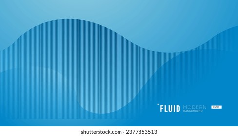 Blue waves background vector. Fluid gradient shapes composition. Futuristic design concept. Trendy.