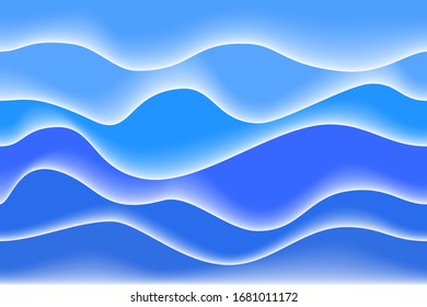 Fondo de las olas azules. Ilustración vectorial.