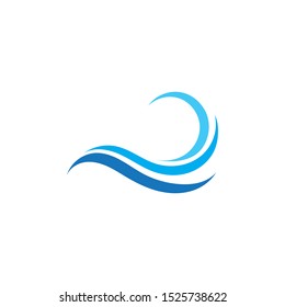 blue Waves beach logo and symbols template icons app