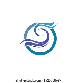 blue Waves beach logo and symbols template icons app