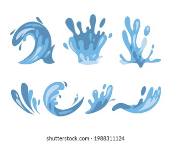 blue waves collection Water splashes