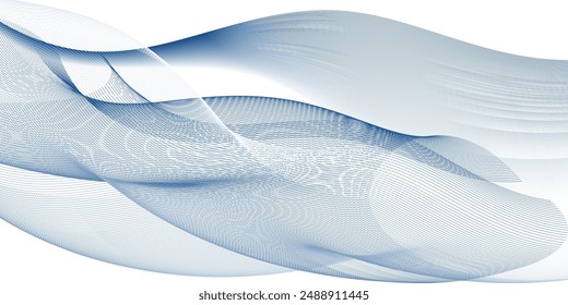 Líneas de la curva de las olas azules fondo marino abstracto del verano diseño liso. Líneas curvas azules olas Vector verano fondo del océano.