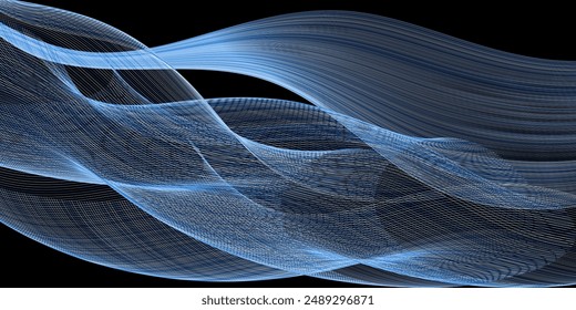Ondas azules líneas de curva abstracto fondo liso diseño. Líneas de curva azules ondas Vector fondo de tecnología.