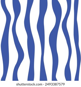 Blue Waves Decorative seamless pattern. Repeating background. Tileable wallpaper print.