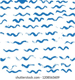blue waves. decorative seamless texture. brush strokes